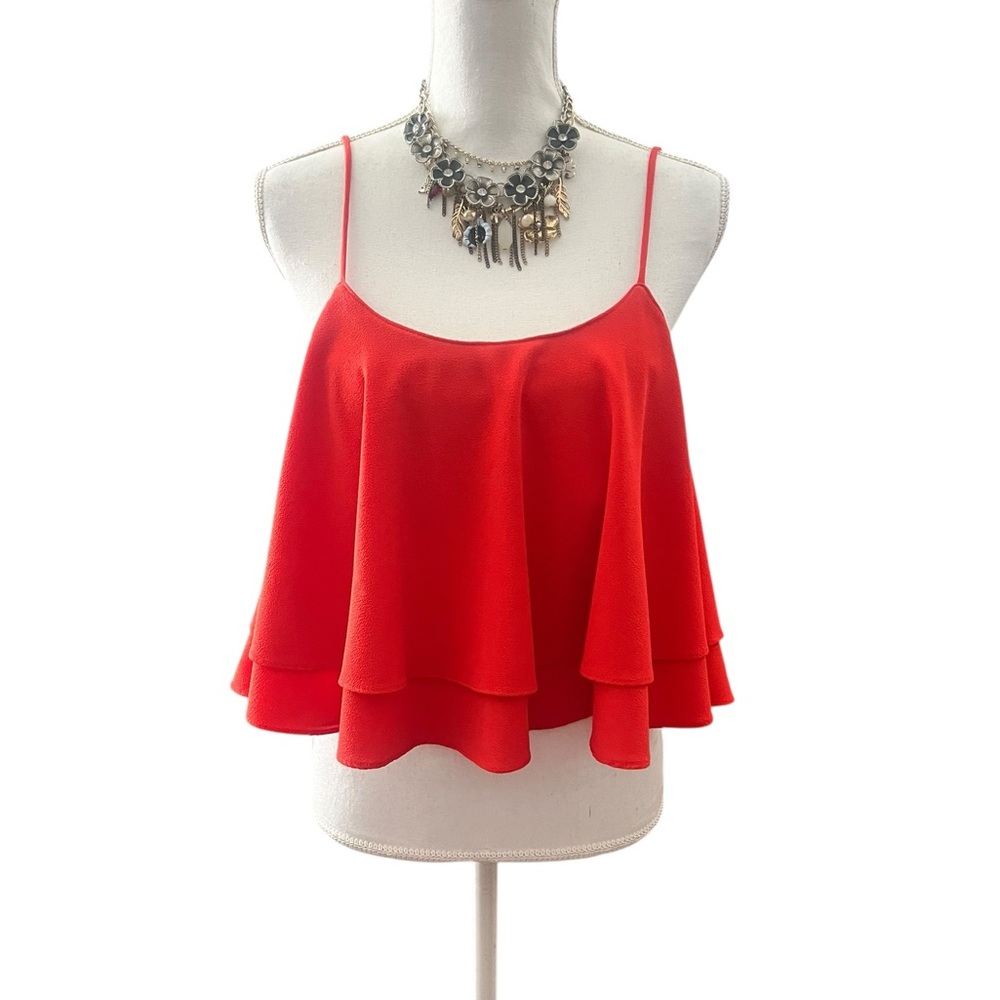 Free People Vibrant Red Layered Camisole